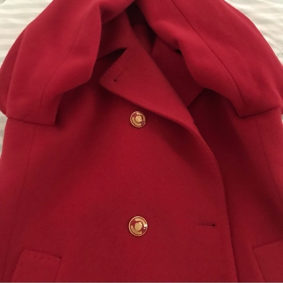 Vintage Fleurette Red Cashmere Double Breasted Peacoat Union Made S-M - Picture 14 of 17